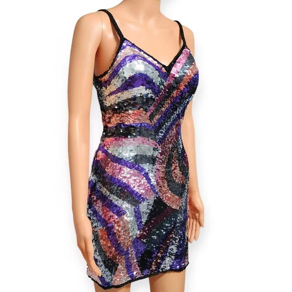 Sho Max Originals Vibrant Sequin Mini Dress - Picture 2 of 6
